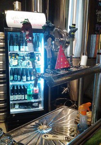 Moon Dog taps and fridge